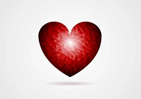 Polygonal red heart shape Polygonal red heart shape. Vector design Copyrig... Stock Photos