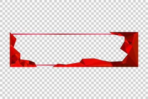 Polygonal red style art horizontal frame art decoration element design 스톡 일러스트