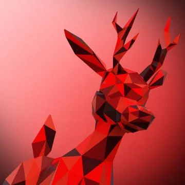 Polygonal Reindeer Stock Illustration