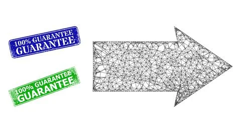 Polygonal right direction model, and 100 percent Guarantee blue and green rec Stock Illustration