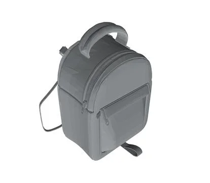 Polygonal of School backpack. Black and white rucksack. Front view travel bag Stockillustratie