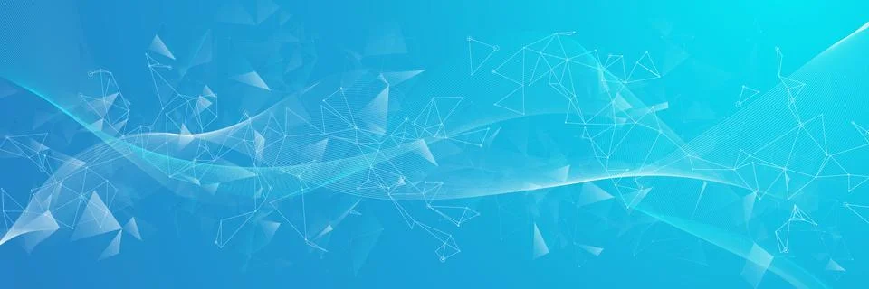 Polygonal science background with connecting dots and lines. Illustrazione stock