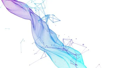 Polygonal science background with connecting dots and lines. Digital data vis Stockillustratie
