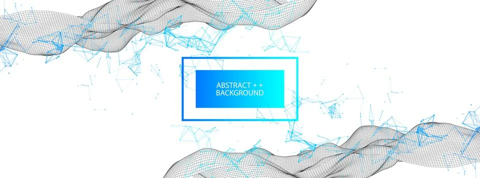Polygonal science background with connecting dots and lines. Digital data vis Stock Illustration