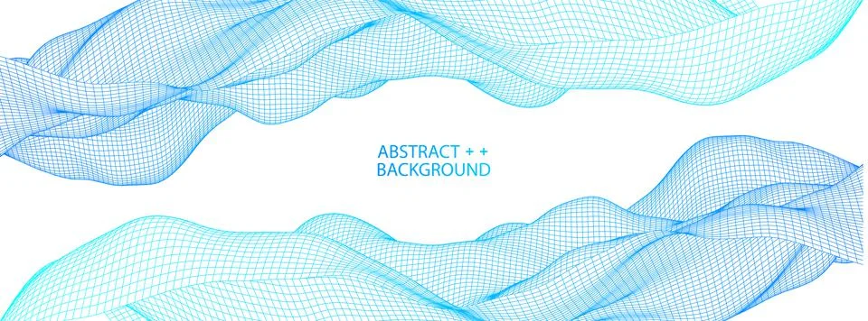 Polygonal science background with connecting dots and lines. Digital data vis 库存插图