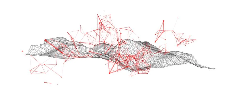 Polygonal science background with connecting dots and lines. Digital data vis Stock Illustration