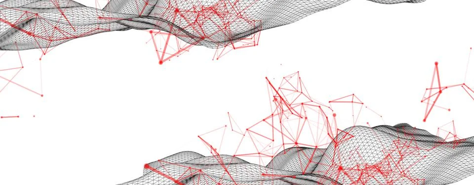 Polygonal science background with connecting dots and lines. Digital data vis Stock Illustration