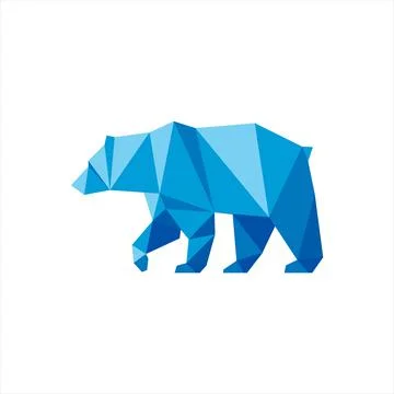 Polygonal Shape bear Logo vector animals Stock Illustration