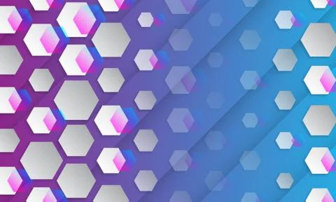 Polygonal shape light and shadow effect on the blue background Stock Illustration