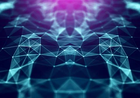 Polygonal space low poly background with triangles Stock Illustration