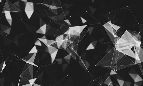 Polygonal space low poly background with triangles Stock Illustration