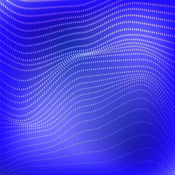 Polygonal Space. Low Poly Blue Background with Connecting Dot. Big Data Illustrazione stock