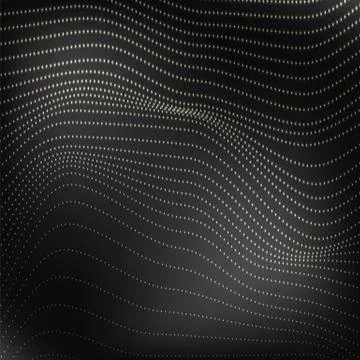 Polygonal Space. Low Poly Grey Background with Connecting Dot. Big Data Stock Illustration