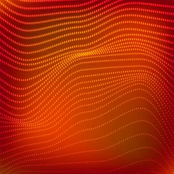 Polygonal Space. Low Poly Red Background with Connecting Dot. Big Data Stock Illustration