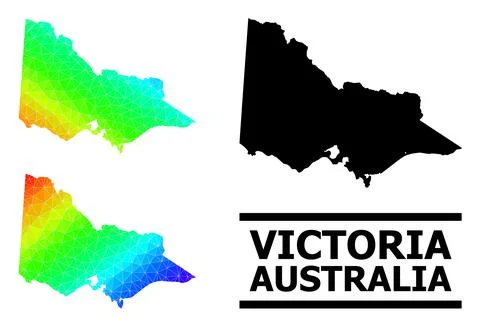 Polygonal Spectral Colored Map of Australian Victoria with Diagonal Gradient イラスト素材