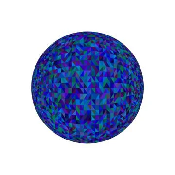 Polygonal sphere. Isolated on white background. 3d Vector colorful illustrati 스톡 일러스트