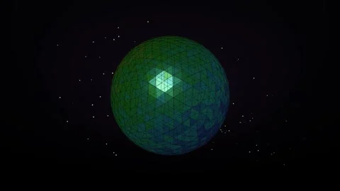 Polygonal sphere with shifting colors in space Stock Footage 339678423
