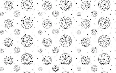  Polygonal spheres seamless pattern. Geometric seamless pattern can be use... Stock Photos