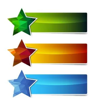 Polygonal star banner Stock Illustration