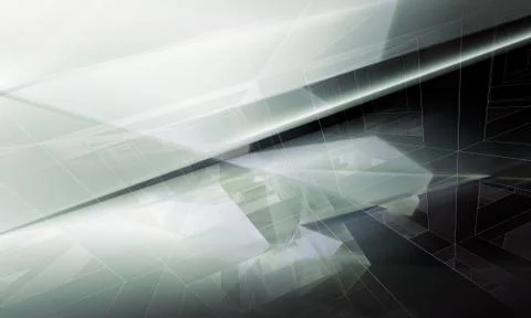 Polygonal structure and wire-frame lines, 3d Stock Illustration