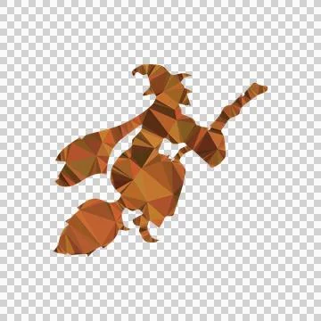 Polygonal style design halloween witch character isolated Stock Illustration