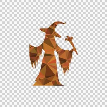 Polygonal style design halloween witch character vector Stock Illustration