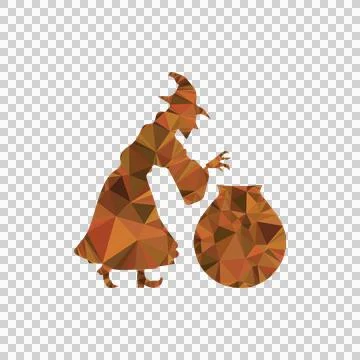 Polygonal style design halloween witch character design Stock Illustration