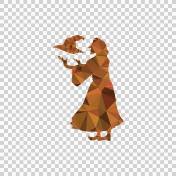 Polygonal style design halloween witch character graphic Stock Illustration