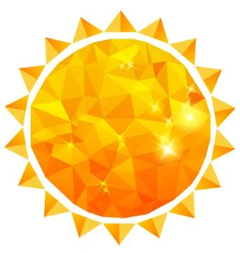 Polygonal sun background Stock Illustration