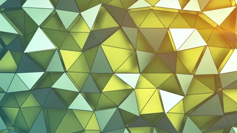 Polygonal surface with color gradient seamless loop 3D render animation Stock Footage 157085454