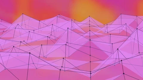 Polygonal surface waving background. Seamless looped motion design. 3D render Stock Footage 95397634