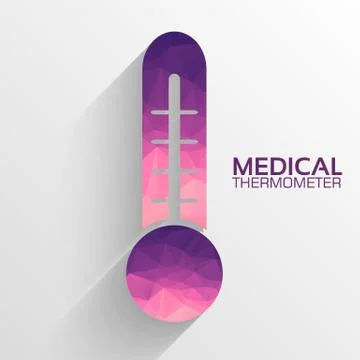 Polygonal thermometer vector background concept Stock Illustration