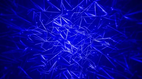 Polygonal thin glowing lines blue abstract background Stock Footage 200926114
