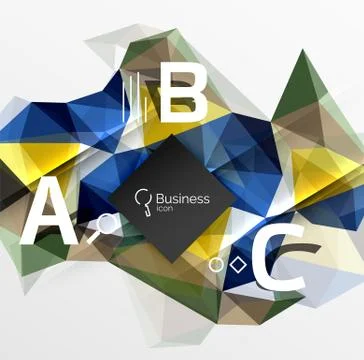 Polygonal triangle abstract background with infographics Stock Illustration
