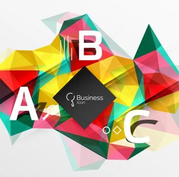 Polygonal triangle abstract background with infographics Stock Illustration