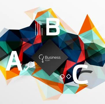 Polygonal triangle abstract background with infographics Stock Illustration