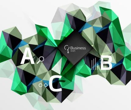 Polygonal triangle abstract background with infographics Stock Illustration