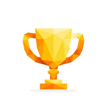 Polygonal trophy image. logo vector illustration Illustrazione stock