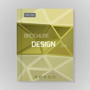 Polygonal vector design template layout for brochure Stock Illustration