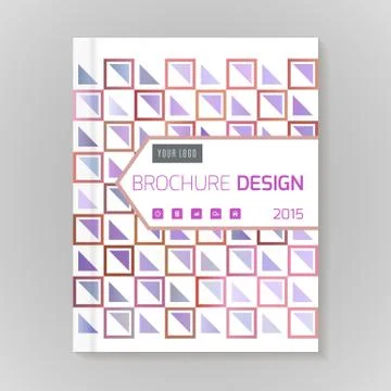 Polygonal vector design template layout for brochure Stock Illustration