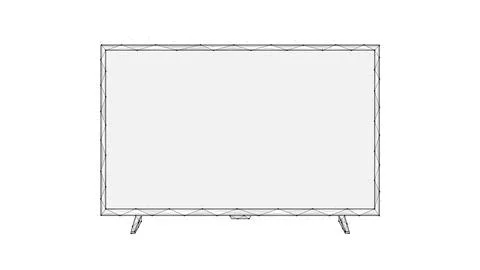 Polygonal vector illustration of a TV screen. Led or lcd display low poly art Stock Illustration