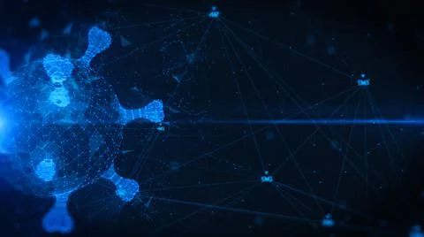 Polygonal Virus Plexus Line Dot Data Communication Transfer Illustration Stockillustratie