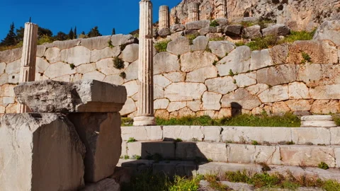 Polygonal Wall, Delphi, Greece Stock Footage 341533381