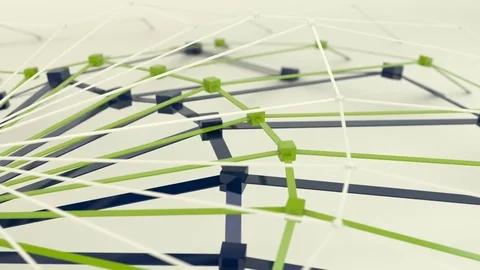 Polygonal web shape vibrates. 3d render animation loop 4k UHD (3840x2160) Stock Footage 71472721