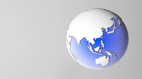 Polygonal white globe on white background , global and abstract ideas ,3d r.. Stock Illustration