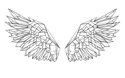 Polygonal wings Stock Illustration