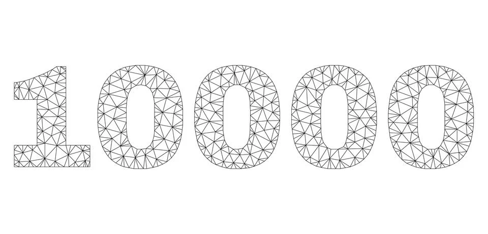 Polygonal Wire Frame 10000 Text Tag Stock Illustration