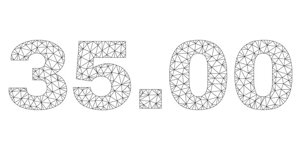 Polygonal Wire Frame 35.00 Text Tag 스톡 일러스트