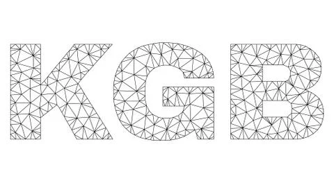 Polygonal Wire Frame KGB Text Caption Stock Illustration