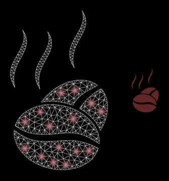 Polygonal Wire Frame Mesh Cacao Aroma with Magic Illustration